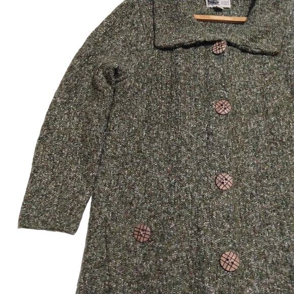 Habitat Women's Cardigan Sweater Size S Green Button Front Heather Lagenlook - Picture 4 of 8